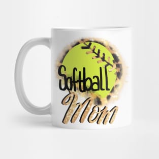 Softball Mom Cheetah Background Design Mug